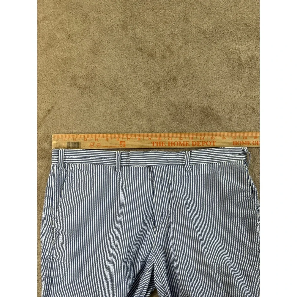 Polo Ralph Lauren Suffield Fit Seersucker Shorts Mens 35 Blue Striped Cotton EUC